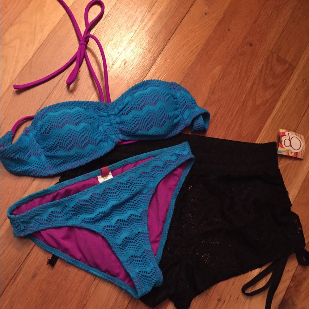 Ocean Pacific Swimsuit and coverup shorts